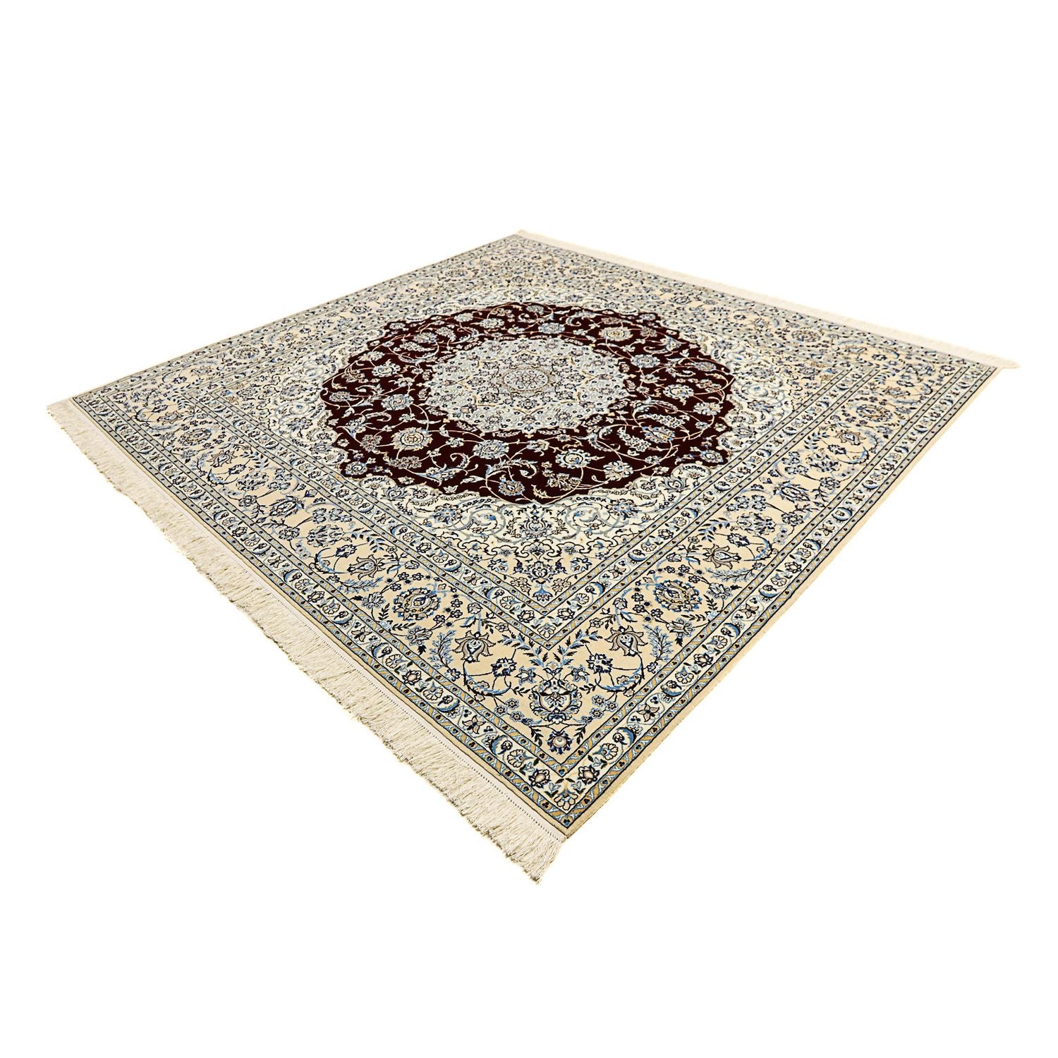 Tapis persan - Nain - Premium carré  - 260 x 252 cm - bleu foncé