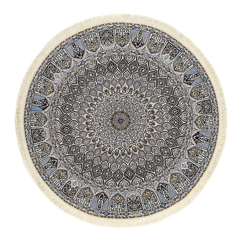 Tapis persan - Nain - Premium ronde  - 200 x 200 cm - beige