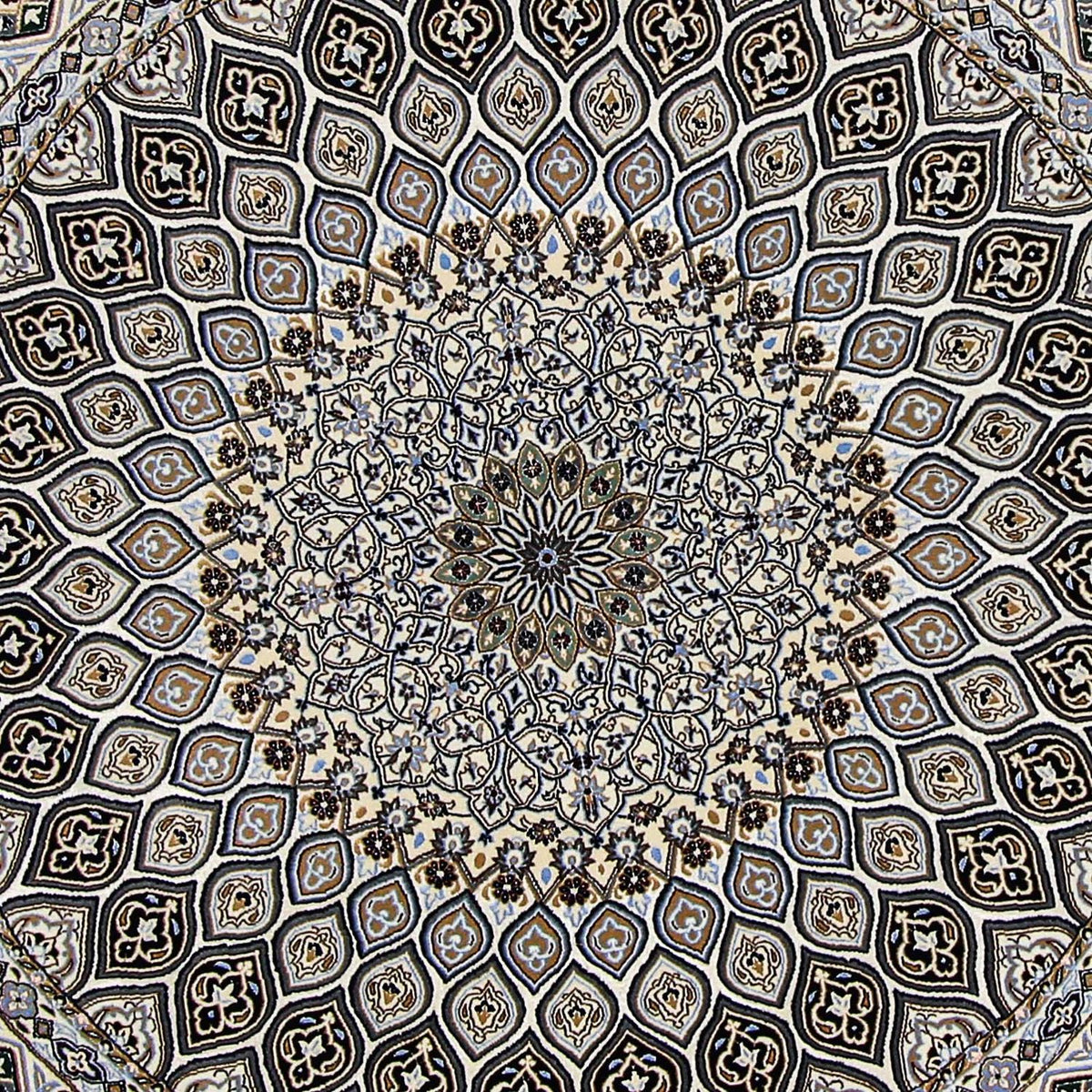 Tapis persan - Nain - Premium ronde  - 200 x 200 cm - beige