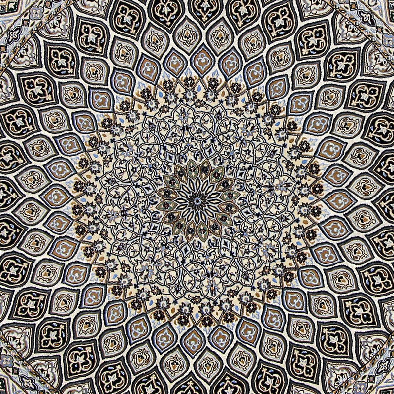 Tapis persan - Nain - Premium ronde  - 200 x 200 cm - beige