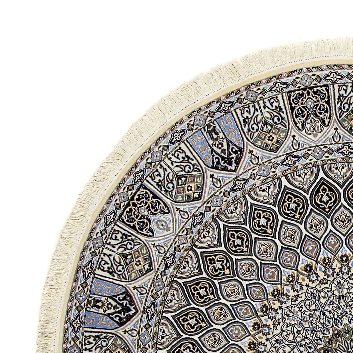 Tapis persan - Nain - Premium ronde  - 200 x 200 cm - beige
