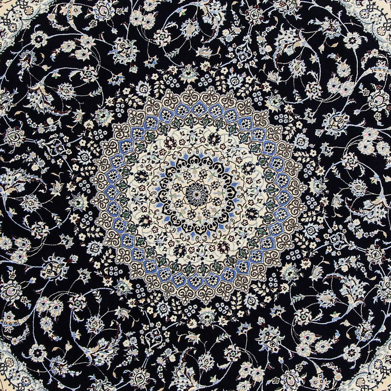 Tapis persan - Nain - Premium ronde  - 250 x 250 cm - bleu foncé