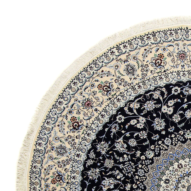 Tapis persan - Nain - Premium ronde  - 250 x 250 cm - bleu foncé
