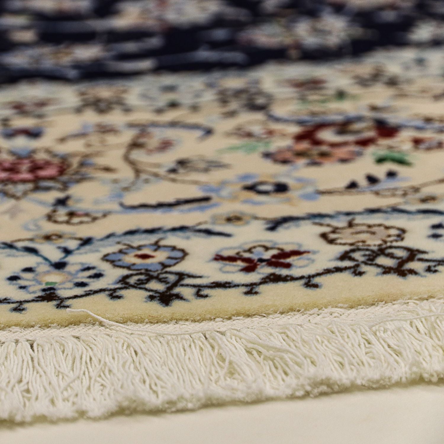 Tapis persan - Nain - Premium ronde  - 250 x 250 cm - bleu foncé