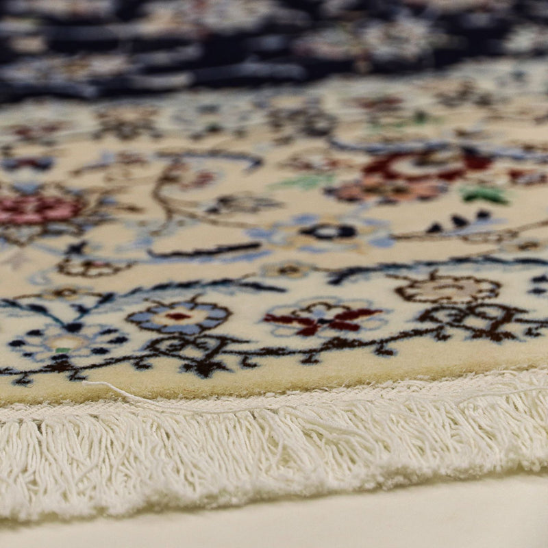 Tapis persan - Nain - Premium ronde  - 250 x 250 cm - bleu foncé