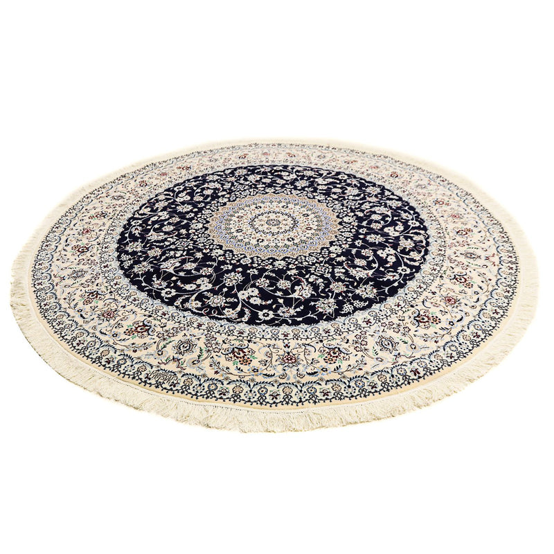 Tapis persan - Nain - Premium ronde  - 250 x 250 cm - bleu foncé