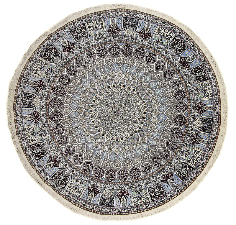 Tapis persan - Nain - Premium ronde  - 250 x 250 cm - beige