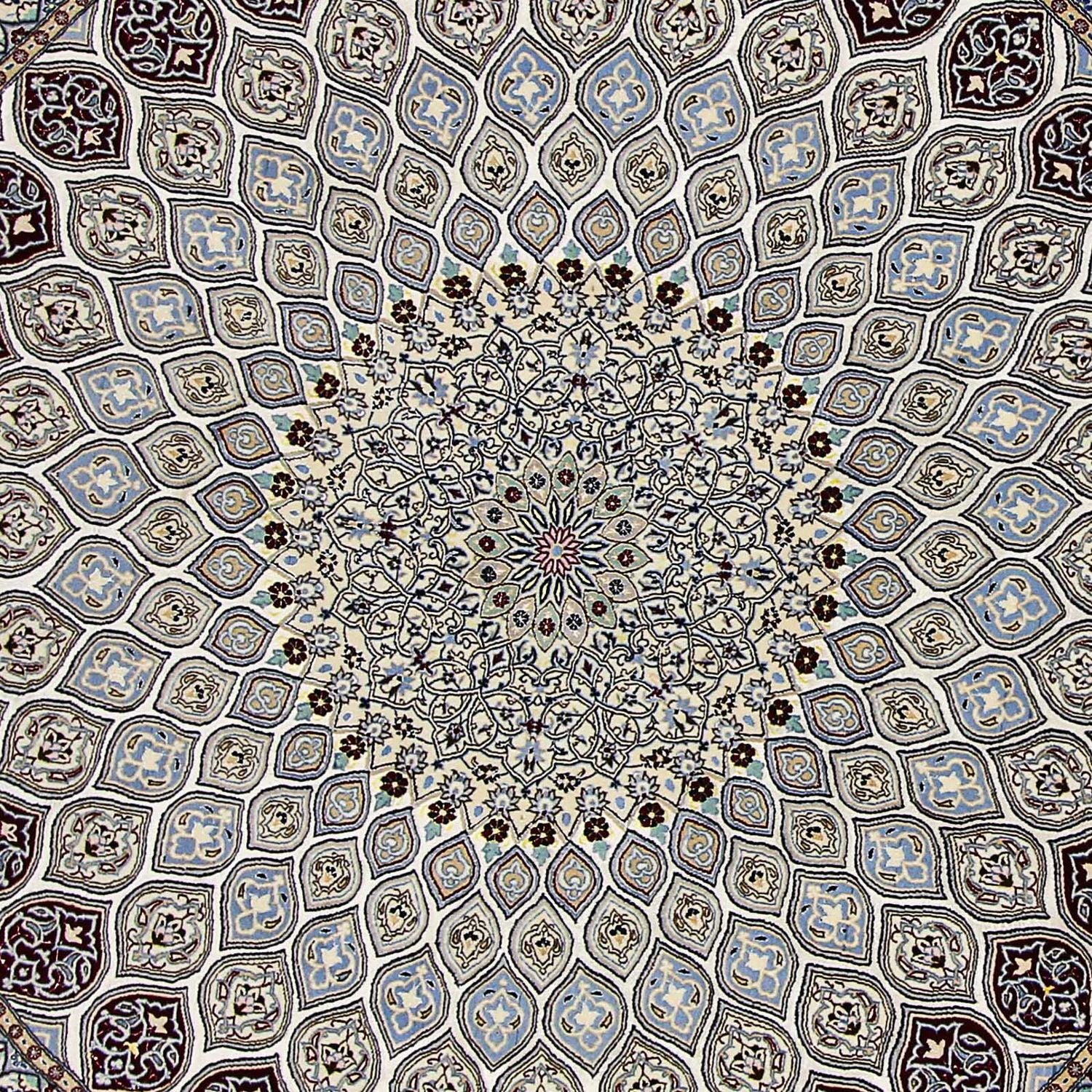 Tapis persan - Nain - Premium ronde  - 250 x 250 cm - beige