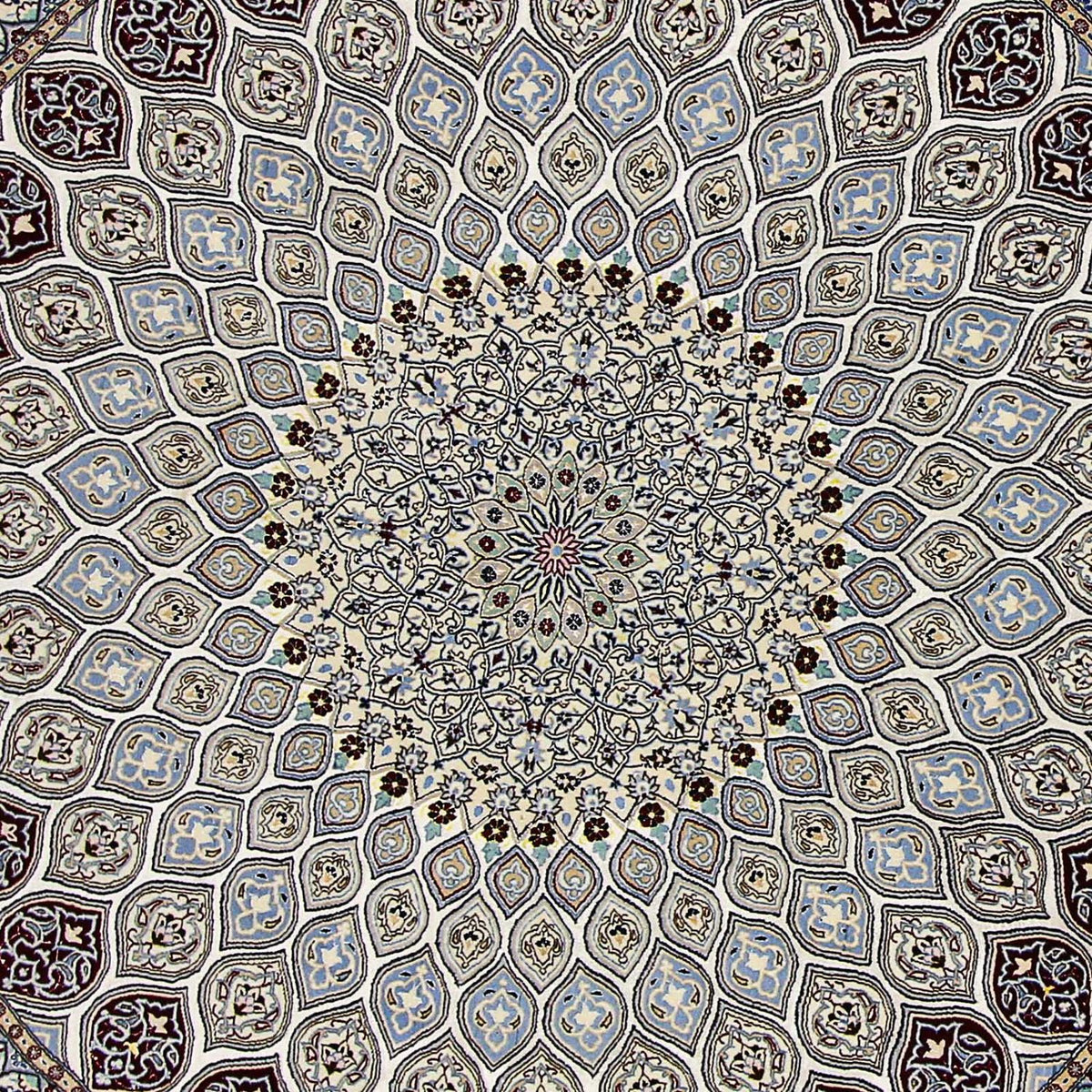 Tapis persan - Nain - Premium ronde  - 250 x 250 cm - beige