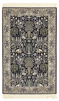 Tapis persan - Nain - Premium - 157 x 100 cm - bleu foncé