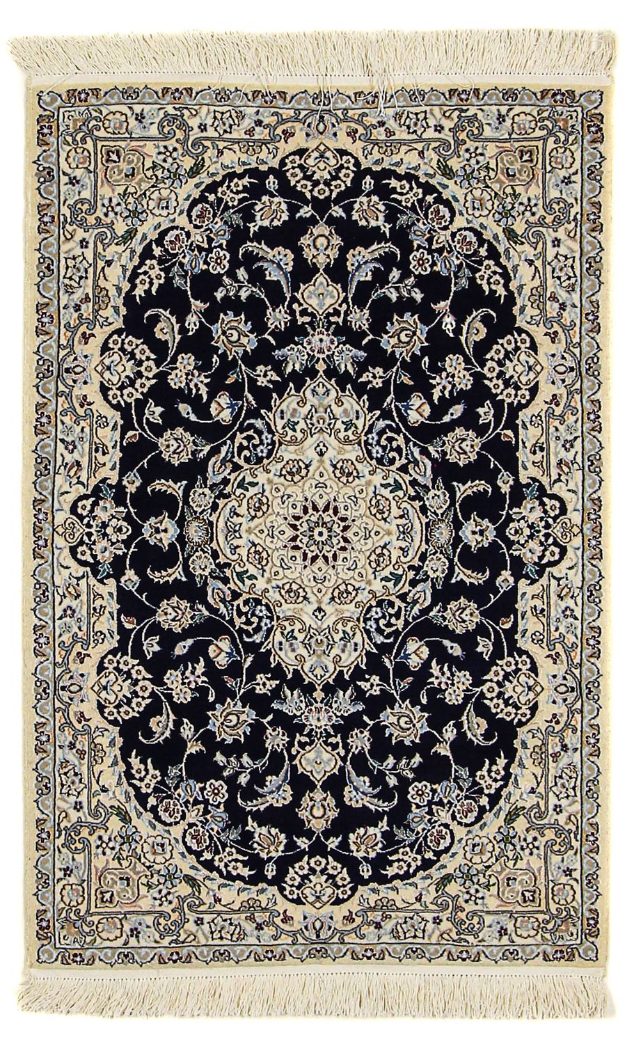 Tapis persan - Nain - Premium - 123 x 80 cm - bleu foncé