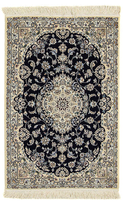 Tapis persan - Nain - Premium - 123 x 80 cm - bleu foncé