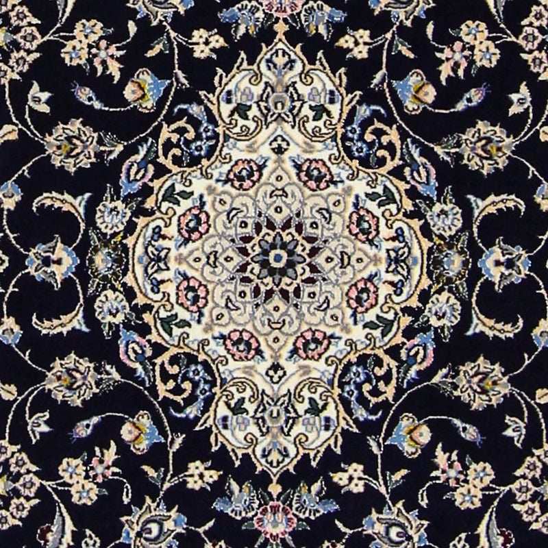 Tapis persan - Nain - Premium - 123 x 83 cm - bleu foncé