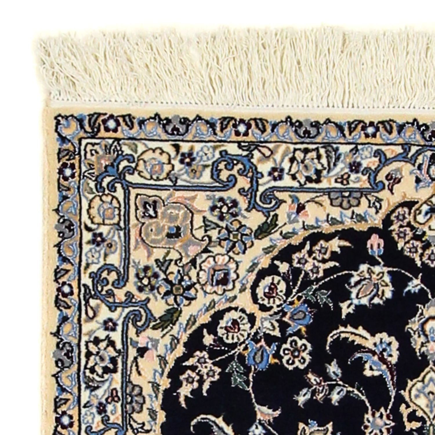 Tapis persan - Nain - Premium - 123 x 83 cm - bleu foncé