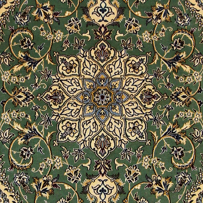Tapis persan - Nain - Premium - 155 x 100 cm - vert foncé