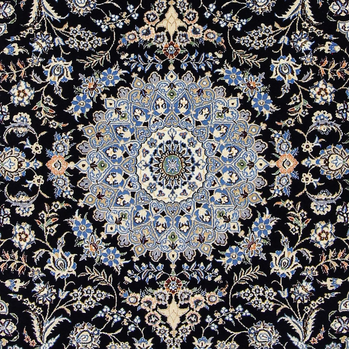 Tapis persan - Nain - Premium - 200 x 130 cm - bleu foncé
