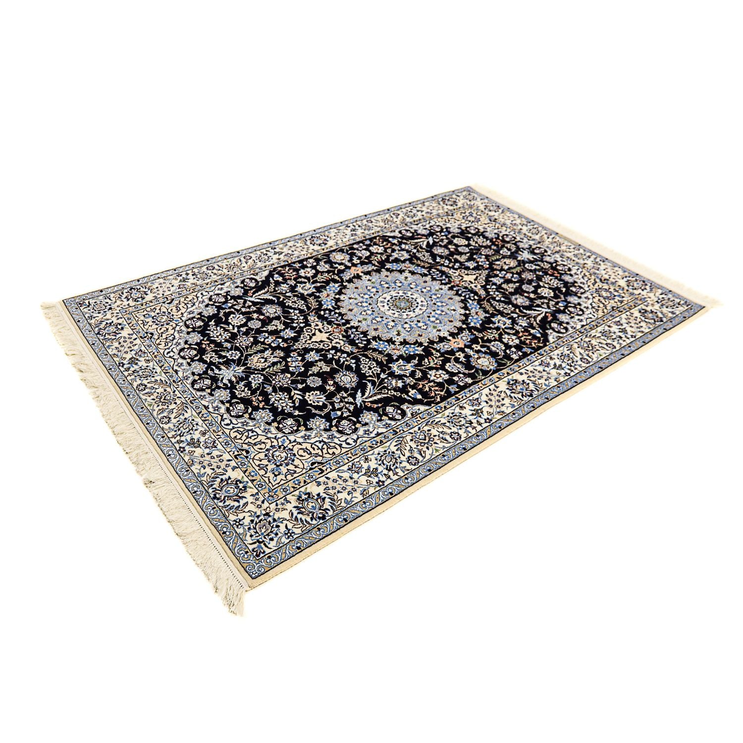 Tapis persan - Nain - Premium - 200 x 130 cm - bleu foncé