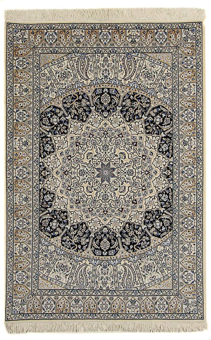Tapis persan - Nain - Premium - 190 x 128 cm - beige