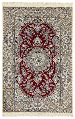 Tapis persan - Nain - Premium - 197 x 128 cm - rouge foncé