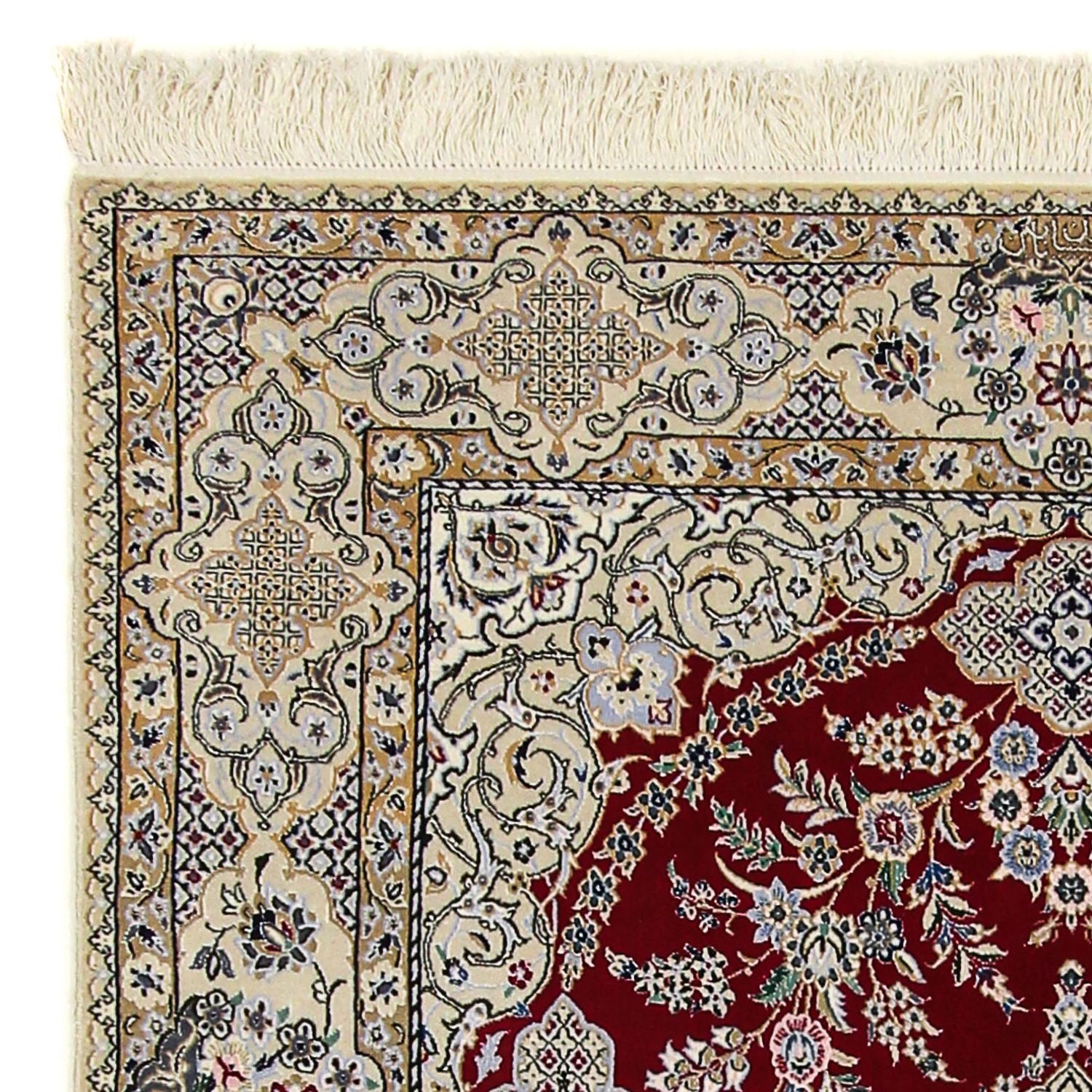 Tapis persan - Nain - Premium - 197 x 128 cm - rouge foncé