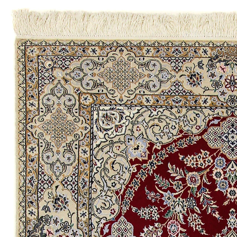 Tapis persan - Nain - Premium - 197 x 128 cm - rouge foncé