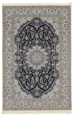 Tapis persan - Nain - Premium - 246 x 162 cm - bleu foncé