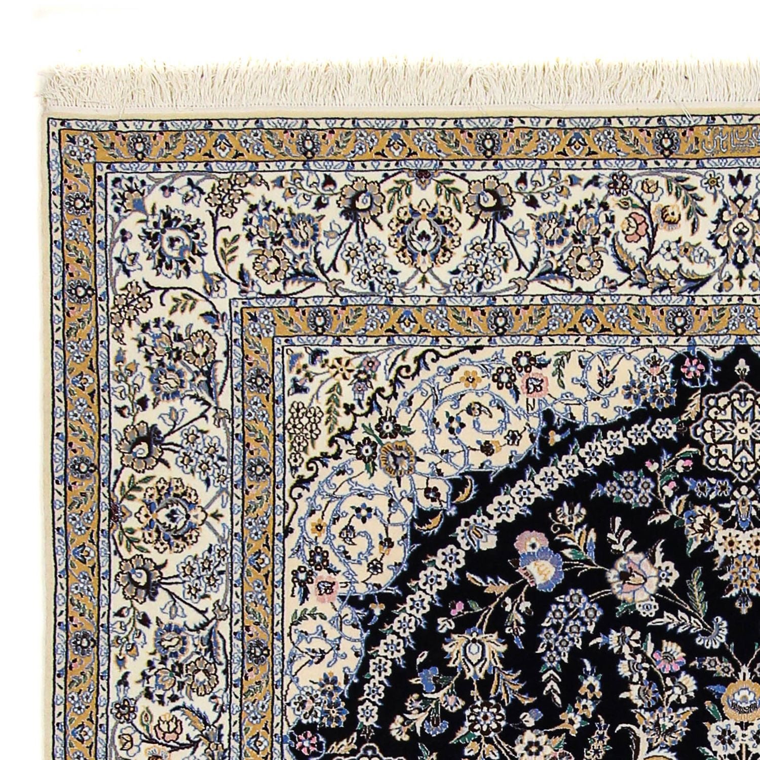 Tapis persan - Nain - Premium - 246 x 162 cm - bleu foncé