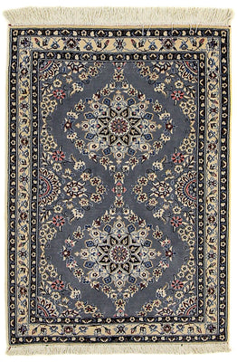 Tapis persan - Nain - Premium - 107 x 76 cm - gris