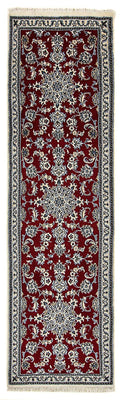 Tapis de couloir Tapis persan - Nain - 290 x 82 cm - rouge foncé