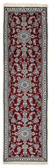 Tapis de couloir Tapis persan - Nain - 290 x 82 cm - rouge foncé
