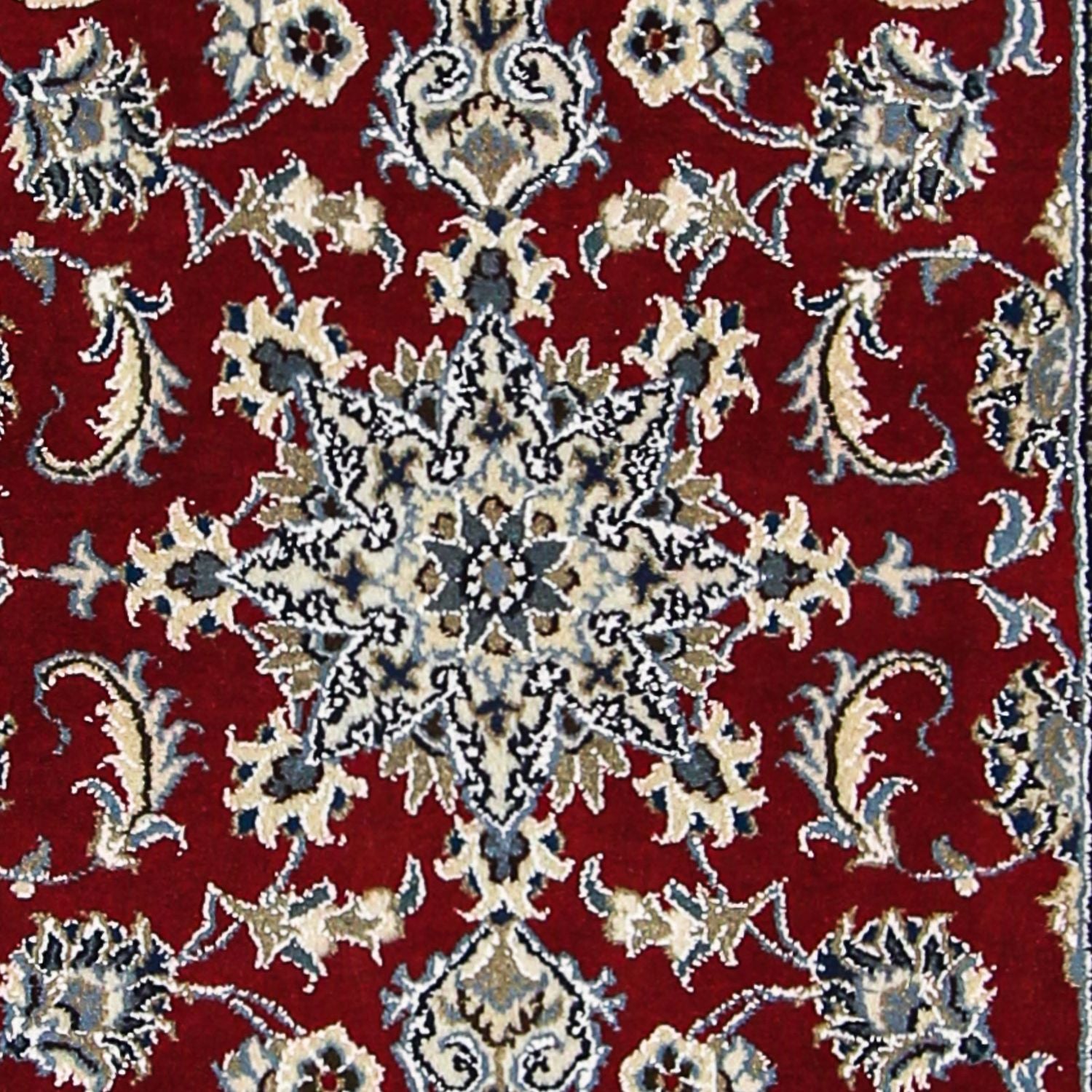 Tapis de couloir Tapis persan - Nain - 290 x 82 cm - rouge foncé