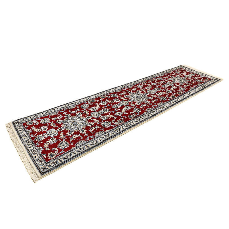 Tapis de couloir Tapis persan - Nain - 290 x 82 cm - rouge foncé