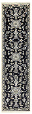 Tapis de couloir Tapis persan - Nain - 290 x 78 cm - bleu foncé