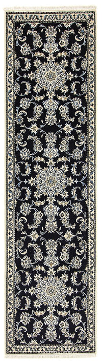 Tapis de couloir Tapis persan - Nain - 290 x 78 cm - bleu foncé