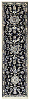 Tapis de couloir Tapis persan - Nain - 290 x 80 cm - bleu foncé