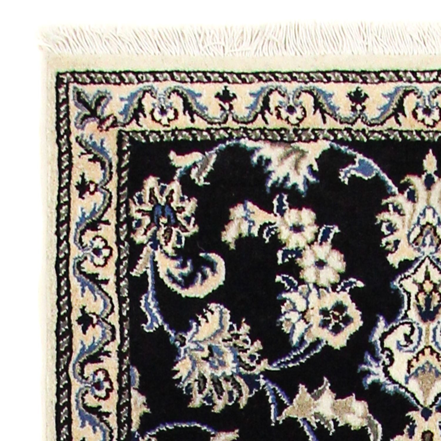 Tapis de couloir Tapis persan - Nain - 290 x 80 cm - bleu foncé