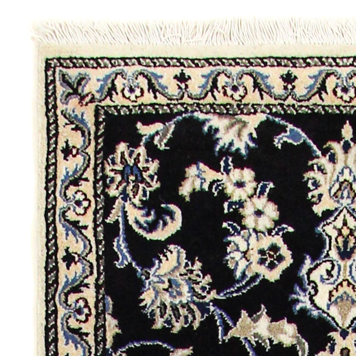 Tapis de couloir Tapis persan - Nain - 290 x 80 cm - bleu foncé