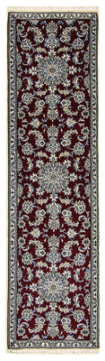 Tapis de couloir Tapis persan - Nain - 286 x 78 cm - rouge foncé