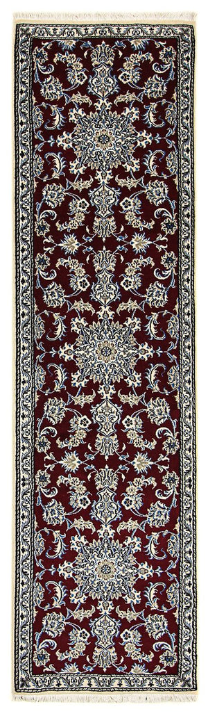 Tapis de couloir Tapis persan - Nain - 286 x 78 cm - rouge foncé