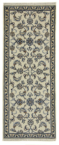 Tapis de couloir Tapis persan - Nain - 194 x 80 cm - beige