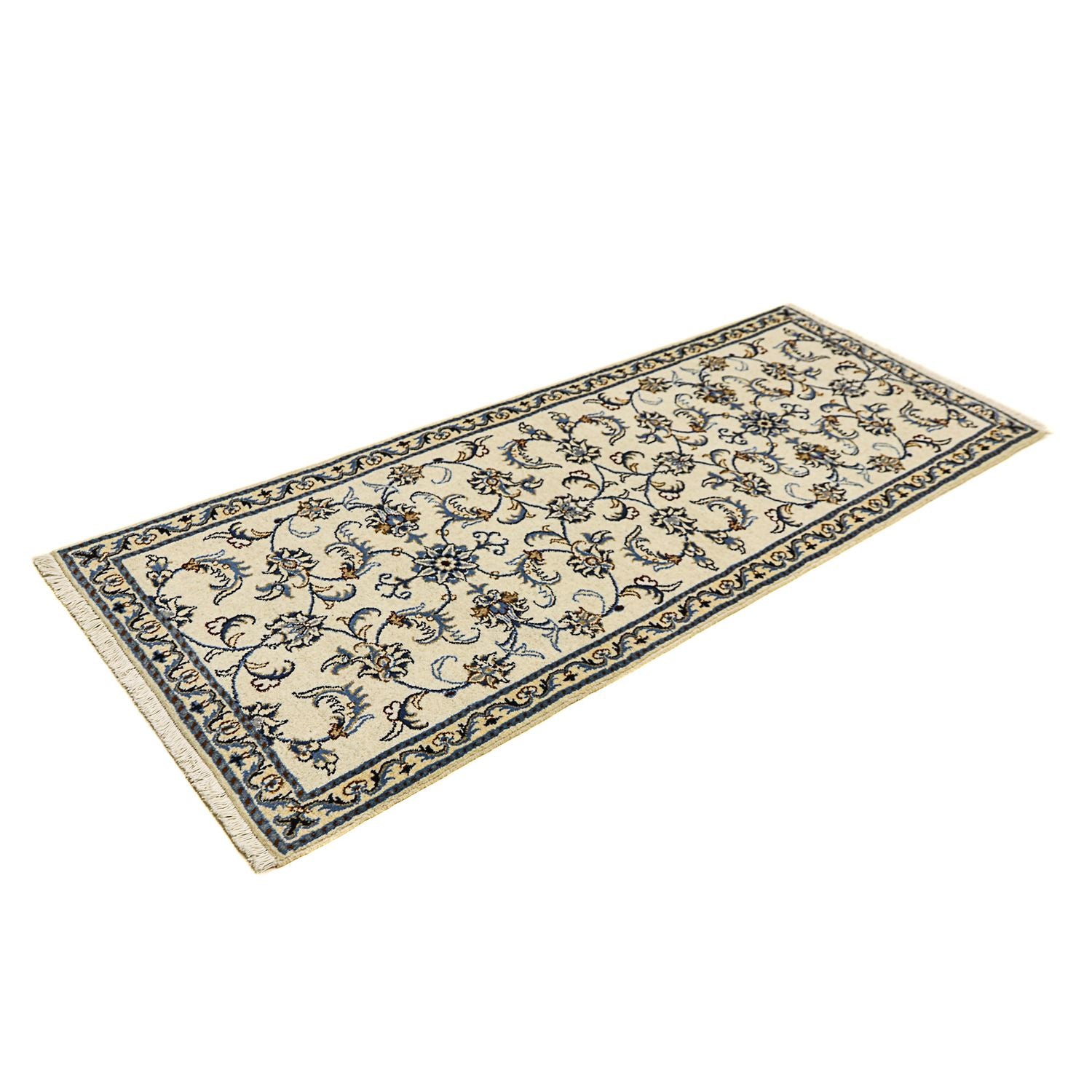 Tapis de couloir Tapis persan - Nain - 194 x 80 cm - beige
