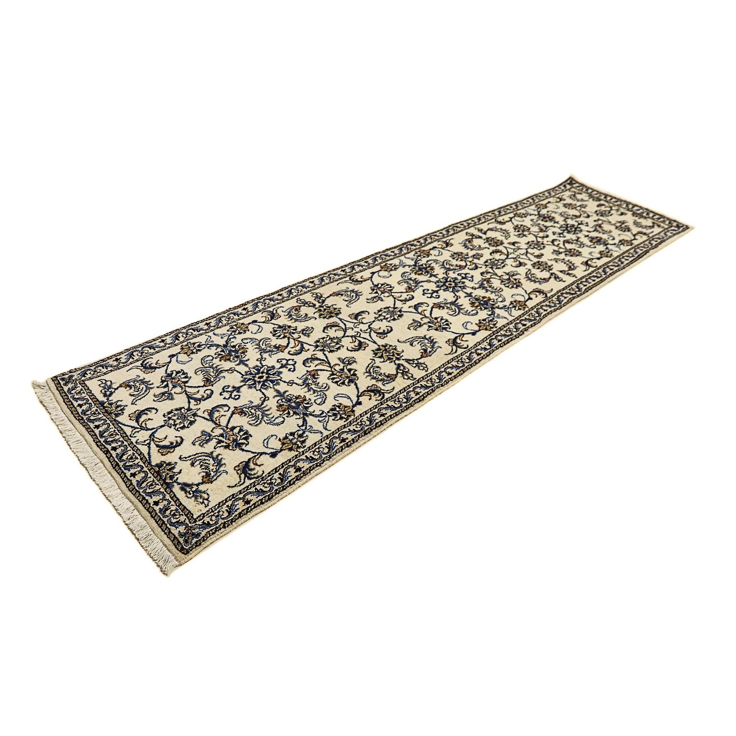 Tapis de couloir Tapis persan - Nain - 284 x 76 cm - beige
