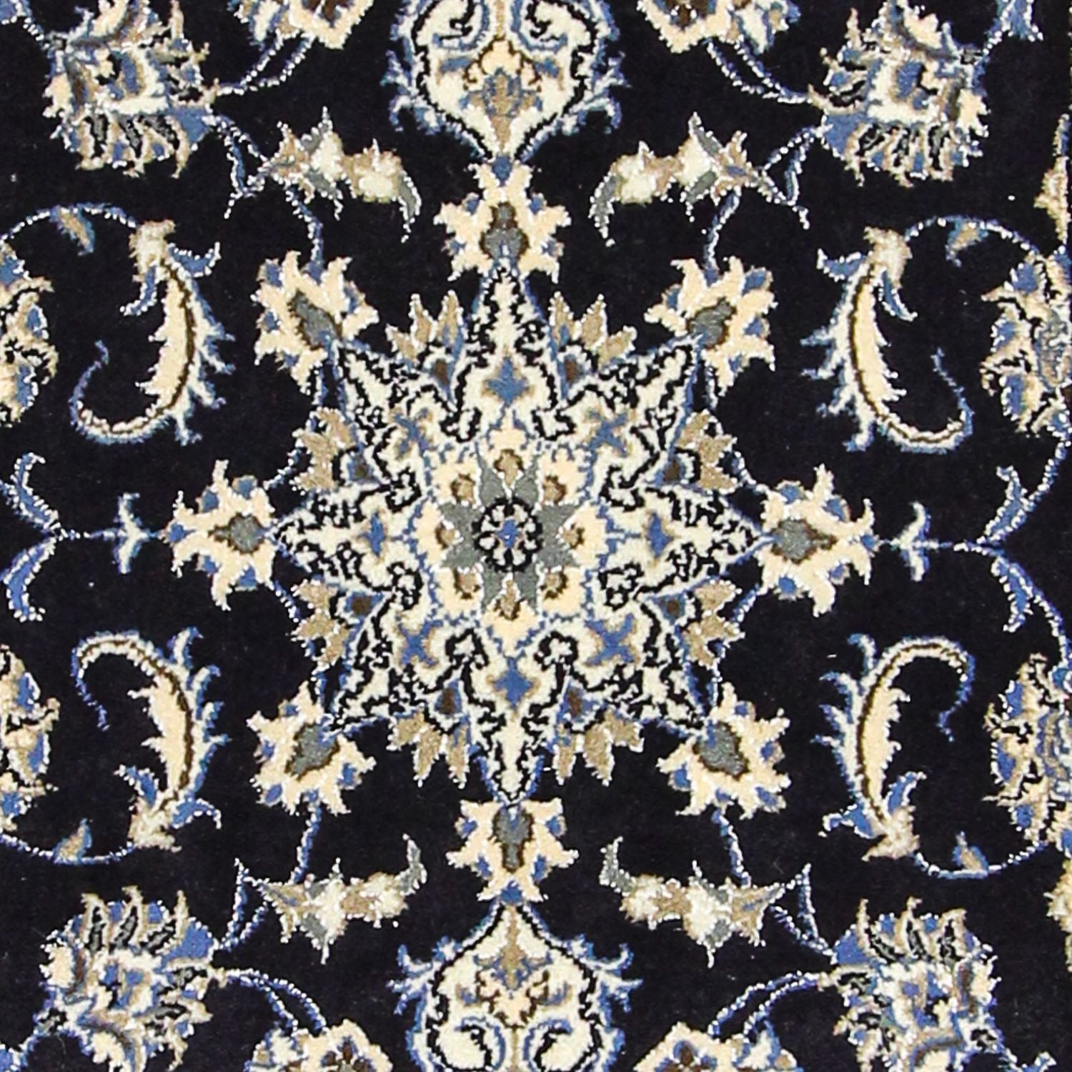 Tapis de couloir Tapis persan - Nain - 310 x 78 cm - bleu foncé