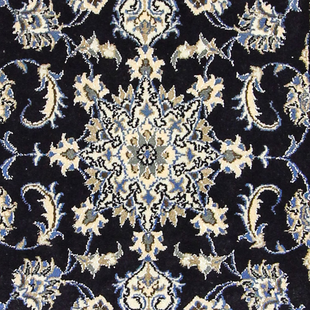 Tapis de couloir Tapis persan - Nain - 310 x 78 cm - bleu foncé