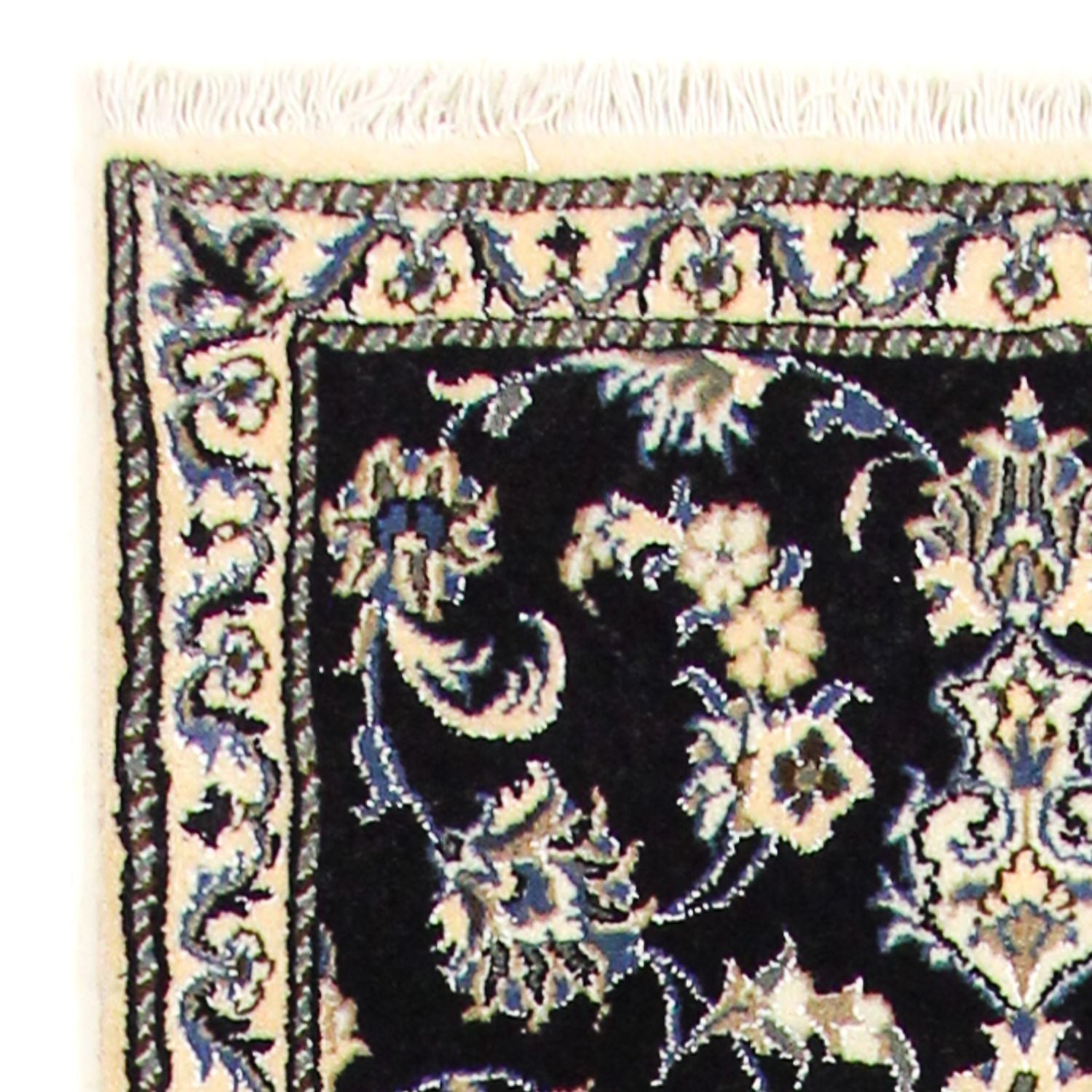 Tapis de couloir Tapis persan - Nain - 310 x 78 cm - bleu foncé