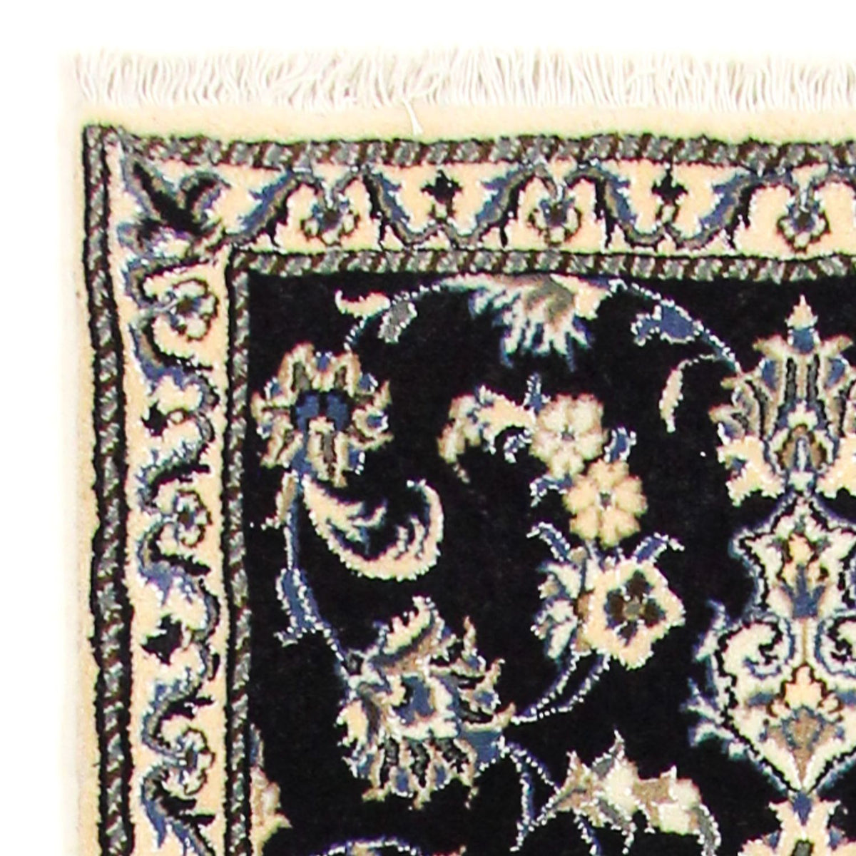 Tapis de couloir Tapis persan - Nain - 310 x 78 cm - bleu foncé