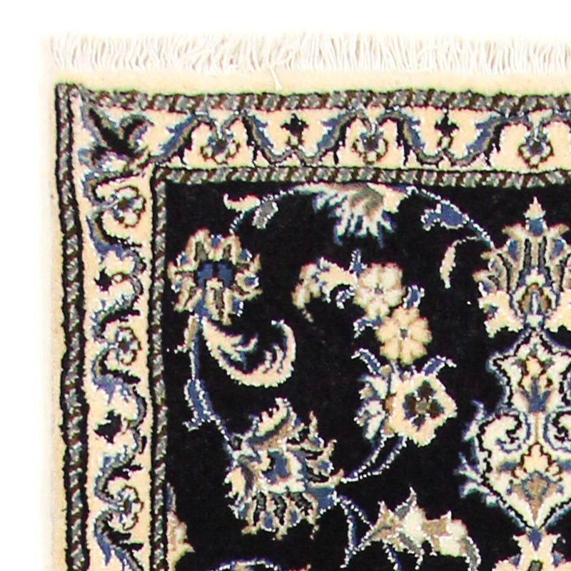 Tapis de couloir Tapis persan - Nain - 310 x 78 cm - bleu foncé