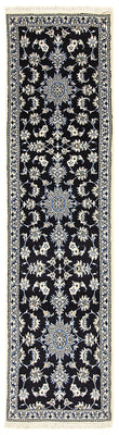 Tapis de couloir Tapis persan - Nain - 297 x 76 cm - bleu foncé
