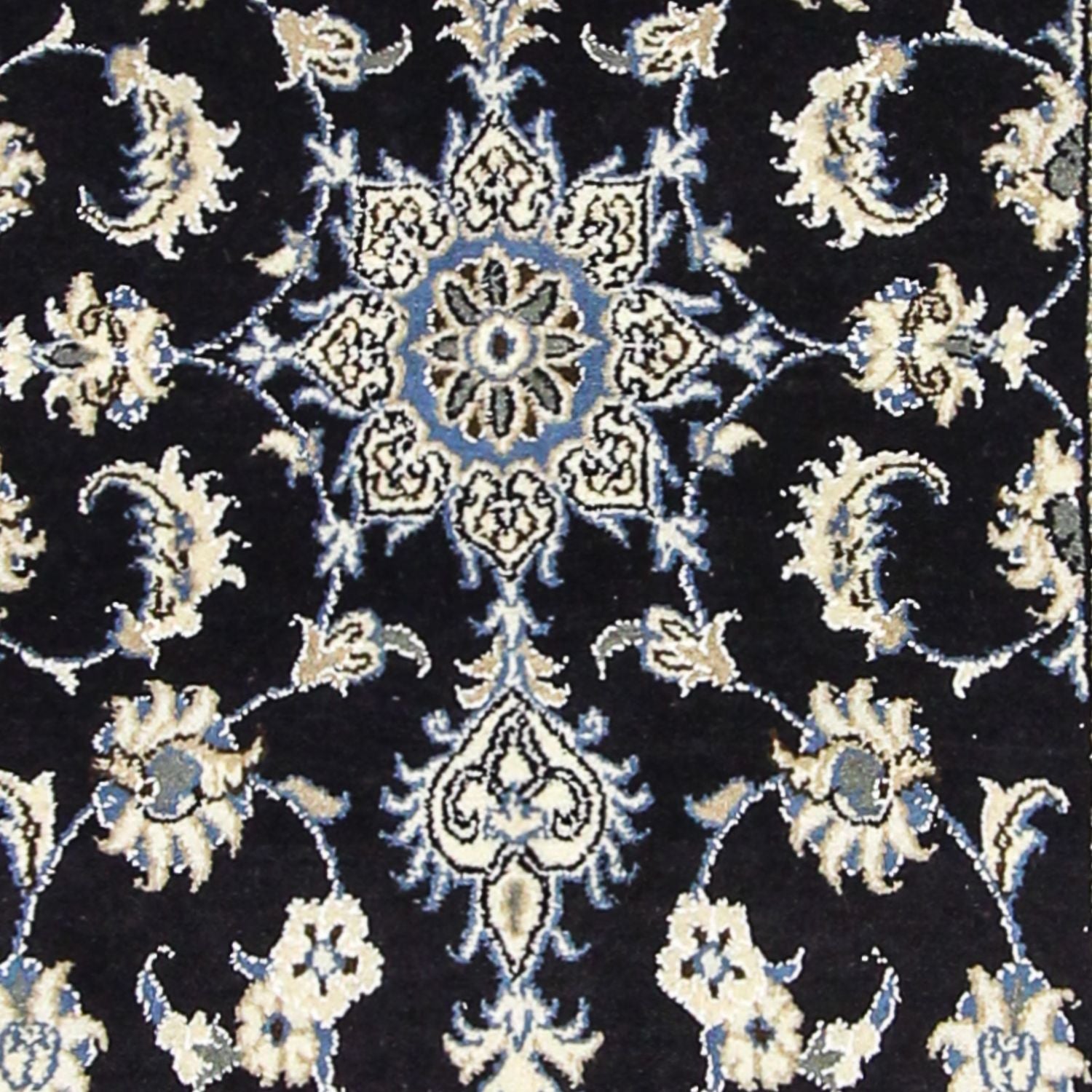 Tapis de couloir Tapis persan - Nain - 297 x 76 cm - bleu foncé