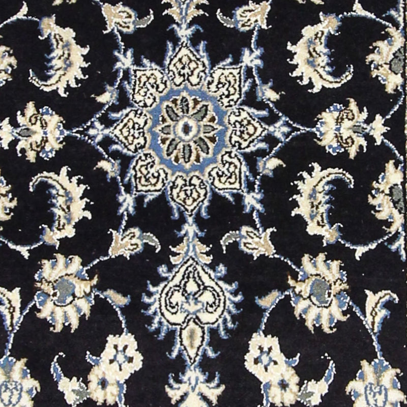 Tapis de couloir Tapis persan - Nain - 297 x 76 cm - bleu foncé
